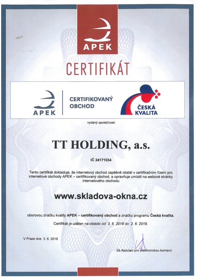 certifikát APEK