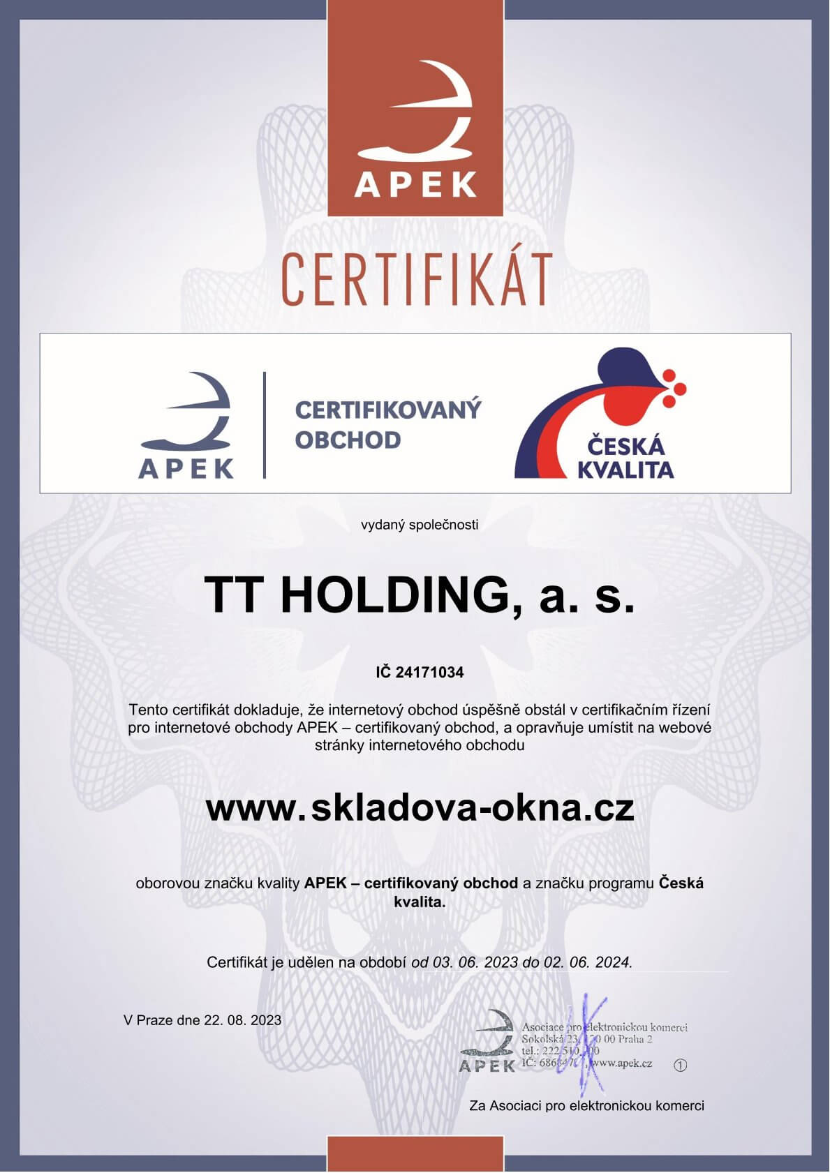 Obhájili jsme APEK certifikát české kvality