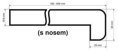 Parapet dřevotřískový s nosem