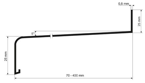 Parapet hliníkový ohýbaný