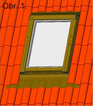 Namontované střešní okno na střeše s vlnitou krytinou