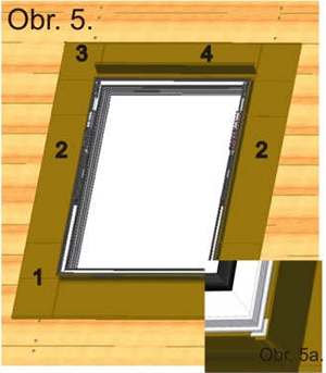 Montáž lemování okenního otvoru střešního okna