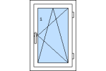 NOVÉ!!! Jednokřídlé plastové okno REHAU Smartline+, otvíravo-sklopné pravé 580 x 890