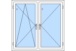 NOVÉ!!! Dvoukřídlé plastové okno se středovým sloupkem REHAU Smartline+ 1400 x 1350