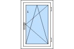NOVÉ!!! Jednokřídlé plastové okno trojsklo REHAU Synego AD Elegance, otvíravo-sklopné pravé 650 x 1000