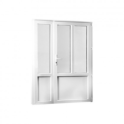 Vedlejší vchodové dveře dvoukřídlé, pravé, REHAU Smartline+ 1480 x 2080