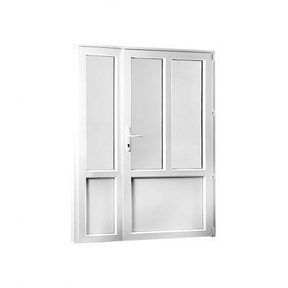 Vedlejší vchodové dveře dvoukřídlé, pravé, REHAU Smartline+ 1380 x 2080