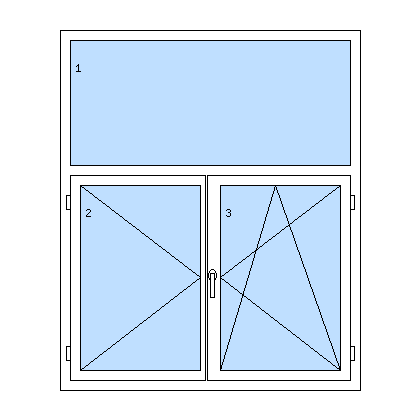 Dvoukřídlé okno s nadsvětlíkem