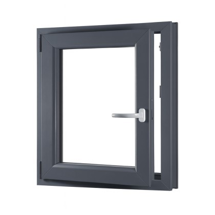 Jednokřídlé plastové okno sklepní 600x800 mm, antracit / bílé, dvojsklo, levé, OLIMPIA 60 AD