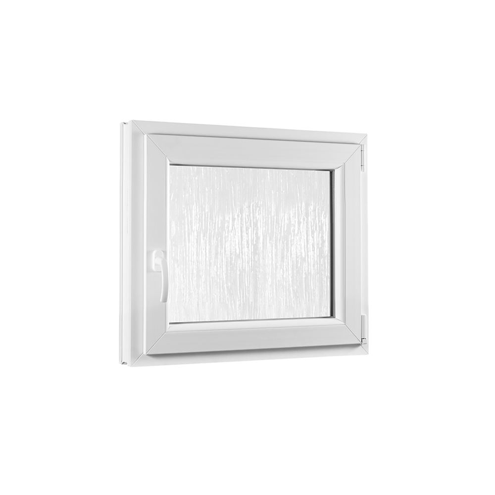 Levně Jednokřídlé pl. okno otvíravo-sklopné pravé sklo kůra 500 x 500 mm barva bílá