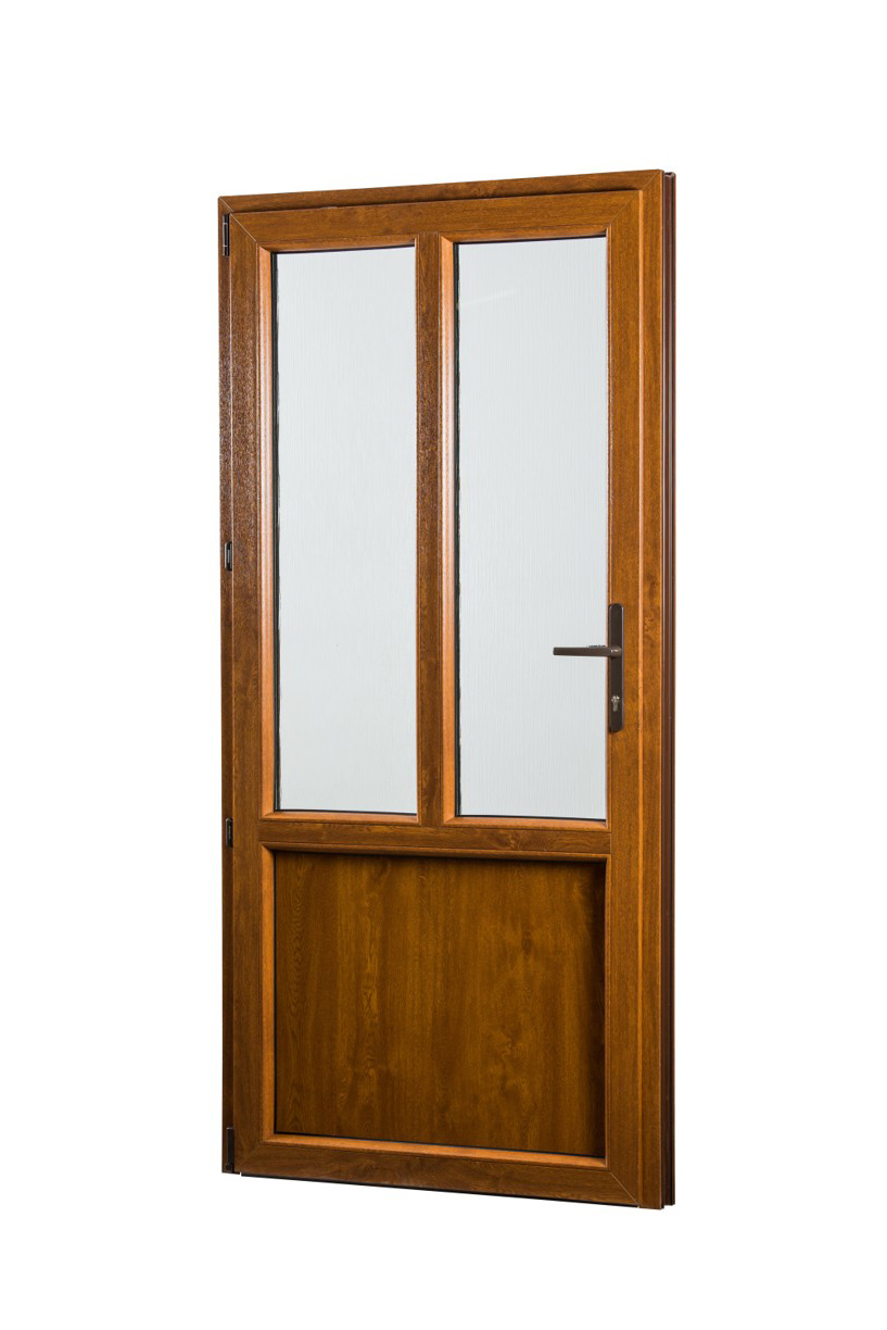 Skladova-okna Vedlejší vchodové dveře PREMIUM levé 880 x 2080 mm barva bílá/zlatý dub