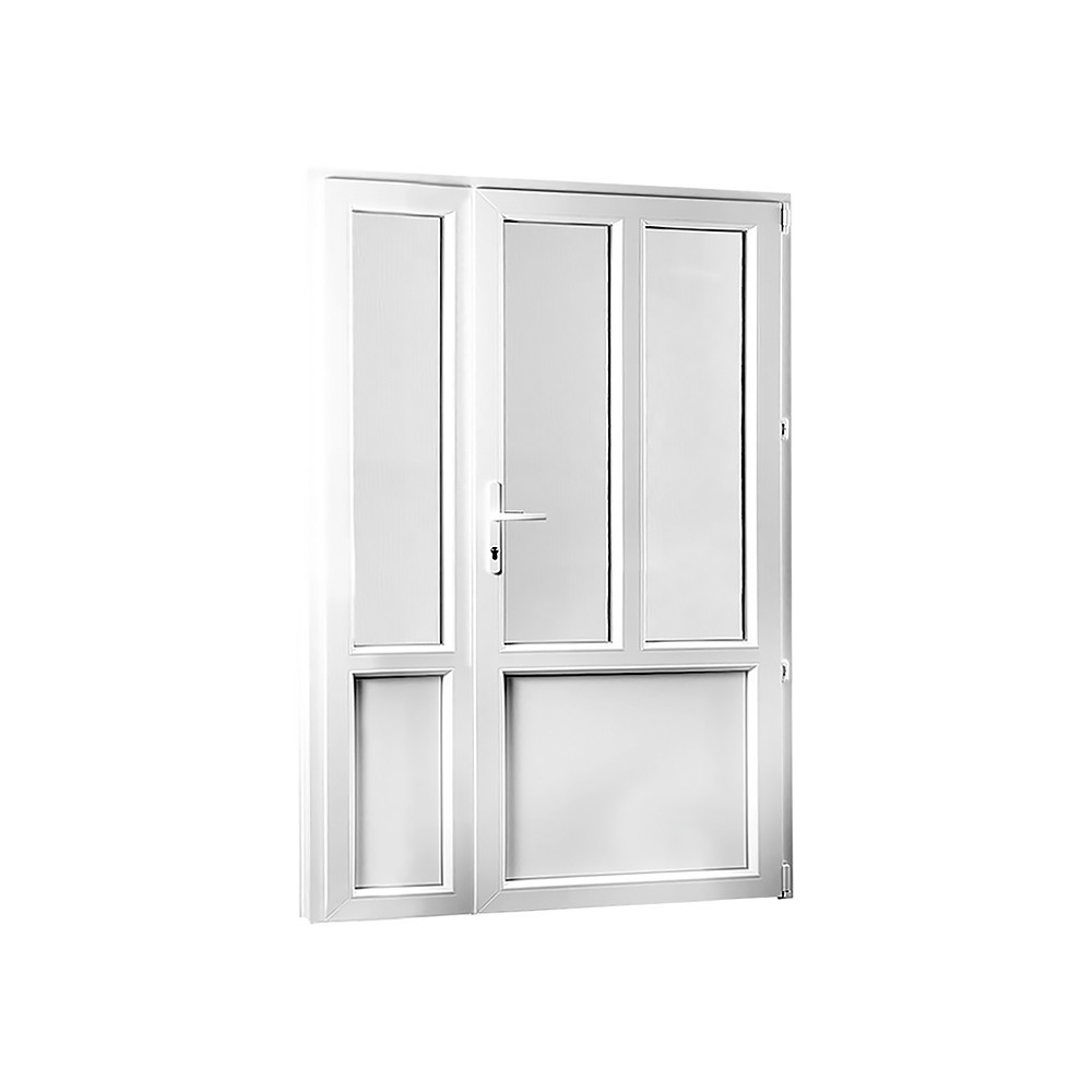 Levně POŠKOZENÉ!!! Vedlejší vchodové dveře dvoukřídlé, pravé, REHAU Smartline+ 1280 x 2080