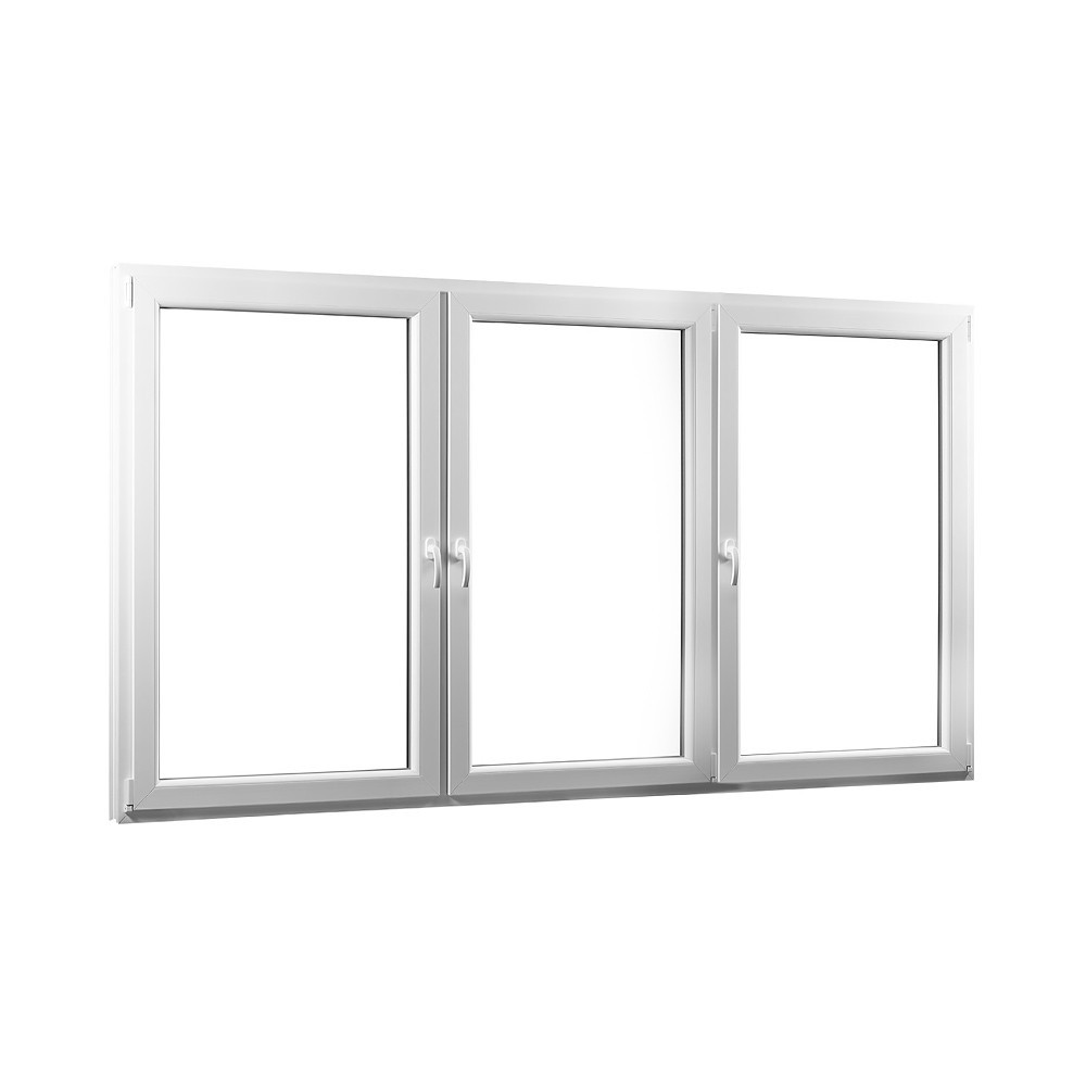 Levně POŠKOZENÉ!!! Trojkřídlé plastové okno se sloupkem REHAU Smartline+ 2360 x 1540