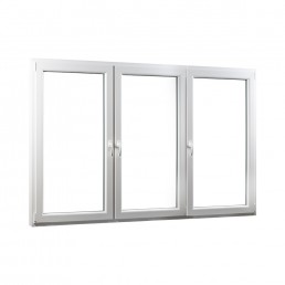 Trojkřídlé plastové okno se sloupkem REHAU Smartline+ 2060 x 1540