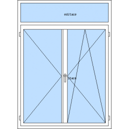 Dvoukřídlé balkonové dveře s nadsvětlíkem