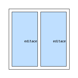 Okno dvoukřídlé se sloupkem - Levé i pravé křídlo pevné (fixní)
